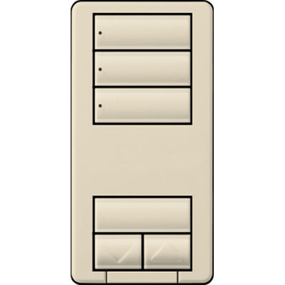 Lutron seeTouch LED+ Hybrid Keypad, Works with RA3 Systems, 100W LED, 3 Scene with 1 Raise/Lower, Neutral Required, 120V, RRD-HN3S-LA, Light Almond