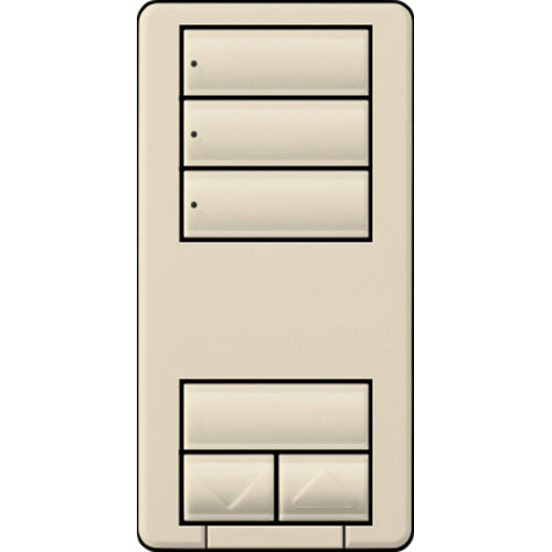 Lutron seeTouch LED+ Hybrid Keypad, Works with RA3 Systems, 100W LED, 3 Scene with 1 Raise/Lower, Neutral Required, 120V, RRD-HN3S-LA, Light Almond