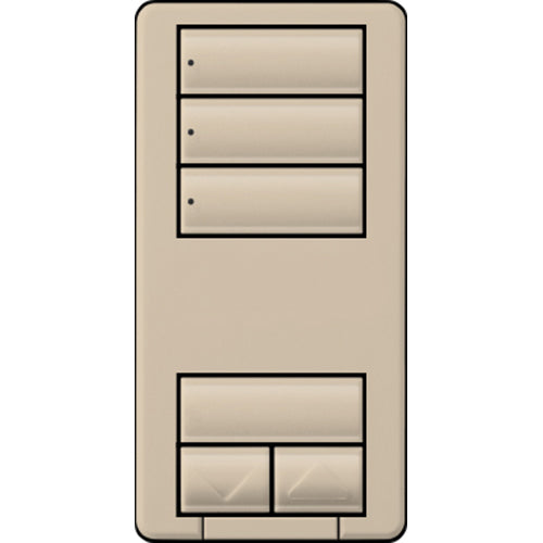 Lutron seeTouch LED+ Hybrid Keypad, Works with RA3 Systems, 100W LED, 3 Scene with 1 Raise/Lower, Neutral Required, 120V, RRD-HN3S-TP, Taupe