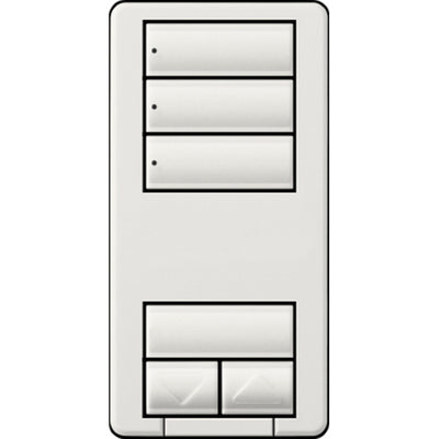 Lutron seeTouch LED+ Hybrid Keypad, Works with RA3 Systems, 100W LED, 3 Scene with 1 Raise/Lower, Neutral Required, 120V, RRD-HN3S-WH, White