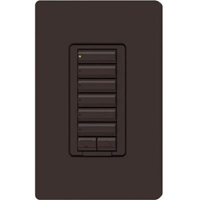 Lutron seeTouch LED+ Hybrid Keypad, Works with RA3 Systems, 100W LED, 6 Button with 1 Raise/Lower, Neutral Required, 120V, RRD-HN6BRL-BR, Brown