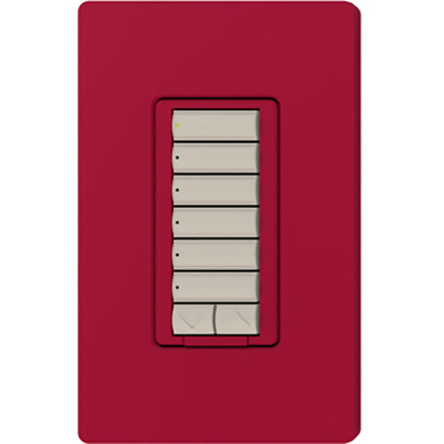 Lutron seeTouch LED+ Hybrid Keypad, Works with RA3 Systems, 100W LED, 6 Button with 1 Raise/Lower, Neutral Required, 120V, RRD-HN6BRL-HT, Hot