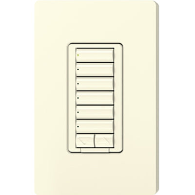 Lutron seeTouch LED+ Hybrid Keypad, Works with RA3 Systems, 100W LED, 6 Button with 1 Raise/Lower, Neutral Required, 120V, RRD-HN6BRL-LA, Light Almond