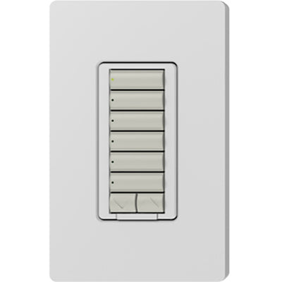 Lutron seeTouch LED+ Hybrid Keypad, Works with RA3 Systems, 100W LED, 6 Button with 1 Raise/Lower, Neutral Required, 120V, RRD-HN6BRL-PD, Palladium