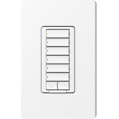 Lutron seeTouch LED+ Hybrid Keypad, Works with RA3 Systems, 100W LED, 6 Button with 1 Raise/Lower, Neutral Required, 120V, RRD-HN6BRL-SW, Snow White