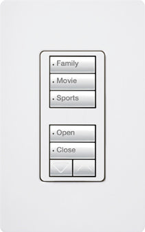 Lutron RadioRA 2 Seetouch Wall Mount Designer Keypad, Dual Group with 1 Raise/Lower, Taupe, RRD-W1RLD-TP