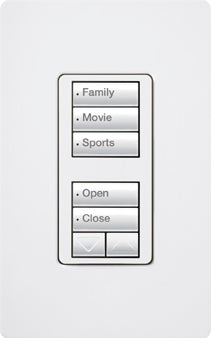 Lutron RadioRA 2 seeTouch Wall Keypad, Dual Group, 1 Raise/Lower, Biscuit, RRD-W1RLD-BI