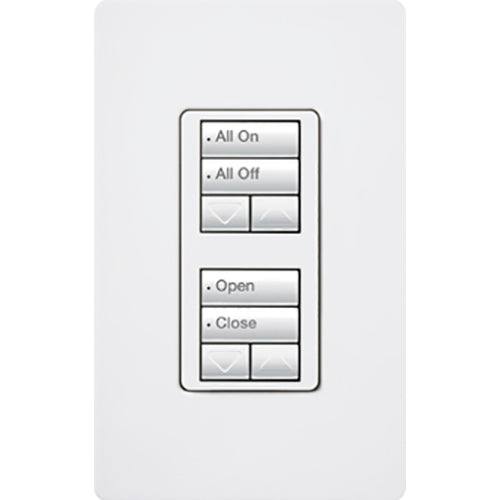 Lutron RadioRA 2 seeTouch Wall Keypad, Dual Group 2 Raise/Lower, White, RRD-W2RLD-WH
