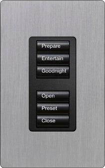 Lutron RadioRA 2 seeTouch Wall Mount Keypad, 3 Button Dual Group, Midnight, RRD-W3BD-MN