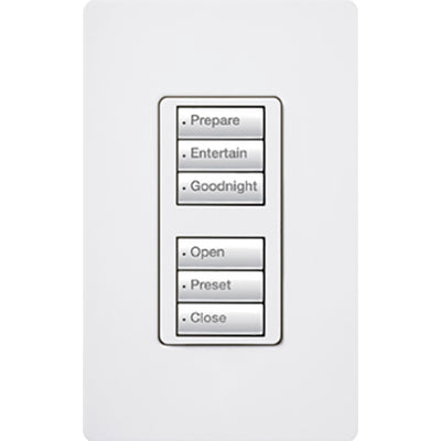 Lutron RadioRA 2 seeTouch Wall Mount Keypad, 3 Button Dual Group, White, RRD-W3BD-WH