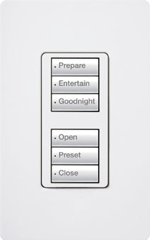 Lutron RadioRA 2 seeTouch Wall Mount Keypad, 3 Button Dual Group, Ivory, RRD-W3BD-IV