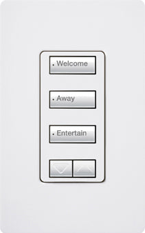 Lutron seeTouch LED+ Wall Keypad, Works with RA3 Systems, 3 Button (Spaced) with 1 Raise/Lower, Neutral Required, 120V, RRD-W3BSRL-BI, Biscuit