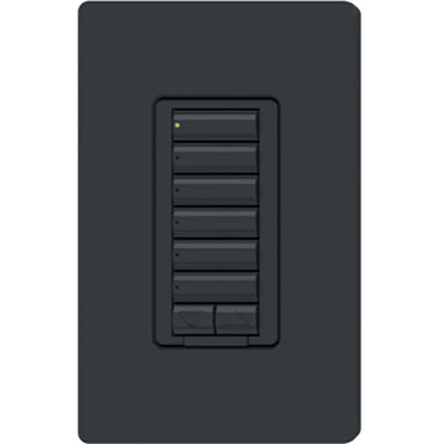 Lutron RadioRA 2 seeTouch Wall Mount Keypad, 6 Button with Raise/Lower, Black, RRD-W6BRL-BL