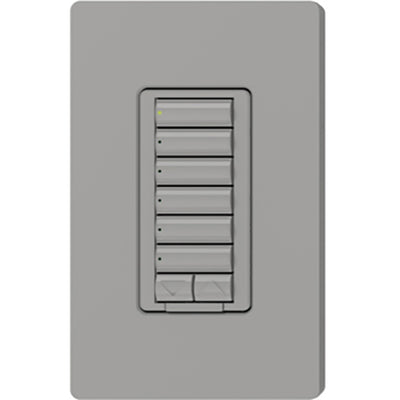Lutron RadioRA 2 seeTouch Wall Mount Keypad, 6 Button with Raise/Lower, Gray, RRD-W6BRL-GR