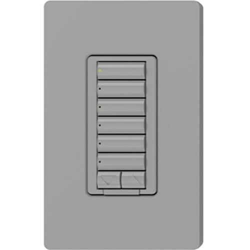 Lutron RadioRA 2 seeTouch Wall Mount Keypad, 6 Button with Raise/Lower, Gray, RRD-W6BRL-GR