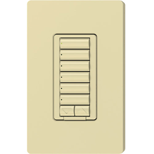 Lutron RadioRA 2 seeTouch Wall Mount Keypad, 6 Button with Raise/Lower, Ivory, RRD-W6BRL-IV