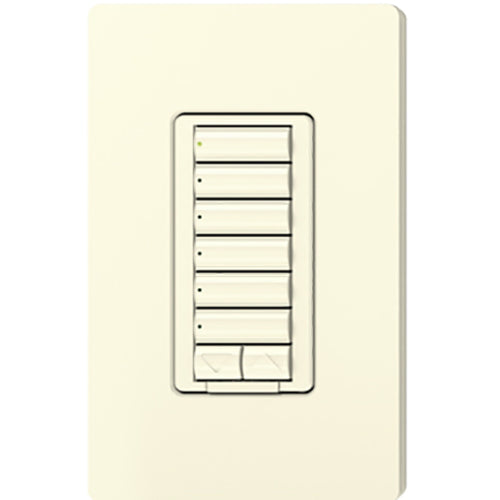 Lutron RadioRA 2 seeTouch Wall Mount Keypad, 6 Button with Raise/Lower, Light Almond, RRD-W6BRL-LA