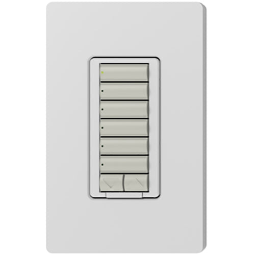 Lutron RadioRA 2 seeTouch Wall Keypad, 6 Button with Raise/Lower, Palladium, RRD-W6BRL-PD