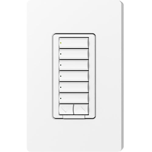 Lutron RadioRA 2 seeTouch Wall Keypad, 6 Button with Raise/Lower, Snow White, RRD-W6BRL-SW