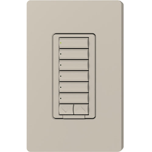 Lutron RadioRA 2 seeTouch Wall Keypad, 6 Button with Raise/Lower, Taupe, RRD-W6BRL-TP