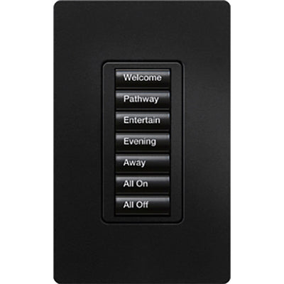 Lutron RadioRA 2 seeTouch Wall Mount Keypad, 7 Button, Backlit Engraving, Midnight, RRD-W7B-MN