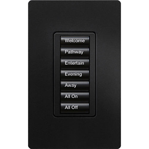 Lutron RadioRA 2 seeTouch Wall Mount Keypad, 7 Button, Backlit Engraving, Midnight, RRD-W7B-MN