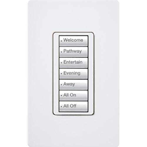 Lutron RadioRA 2 seeTouch Wall-Mount Designer Keypad - 7 Button - White, RRD-W7B-WH