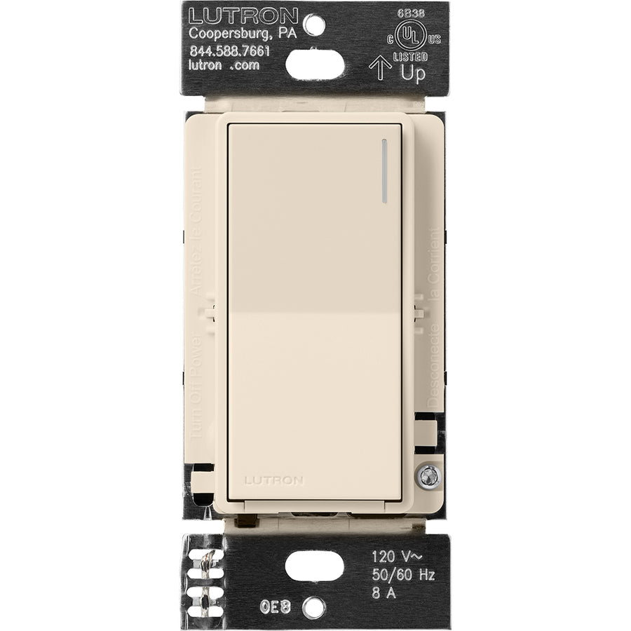 Lutron RadioRA 3 Sunnata RF Neutral Switch, 8A, Light Almond, RRST-8ANS-LA