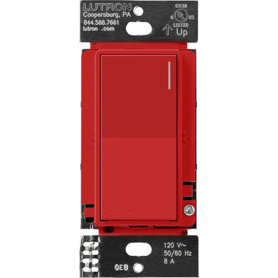 Lutron RadioRA 3 Sunnata RF Neutral Switch, 8A, Signal Red, RRST-8ANS-SR