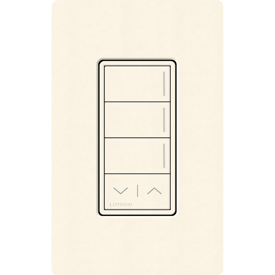 Lutron RadioRA 3 Sunnata RF 3-Button Keypad, Raise/Lower, 120-277V, Biscuit, RRST-W3RL-BI
