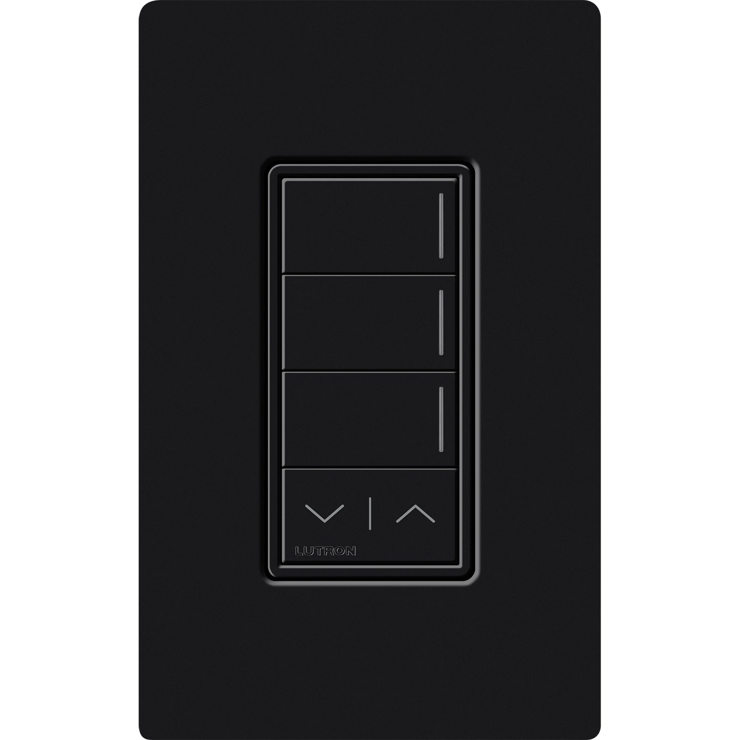 Lutron RadioRA 3 Sunnata RF 3-Button Keypad with Raise/Lower, Black, RRST-W3RL-BL