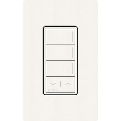 Lutron RadioRA 3 Sunnata RF 3-Button Keypad, Raise/Lower, 120-277V, Brilliant White, RRST-W3RL-BW