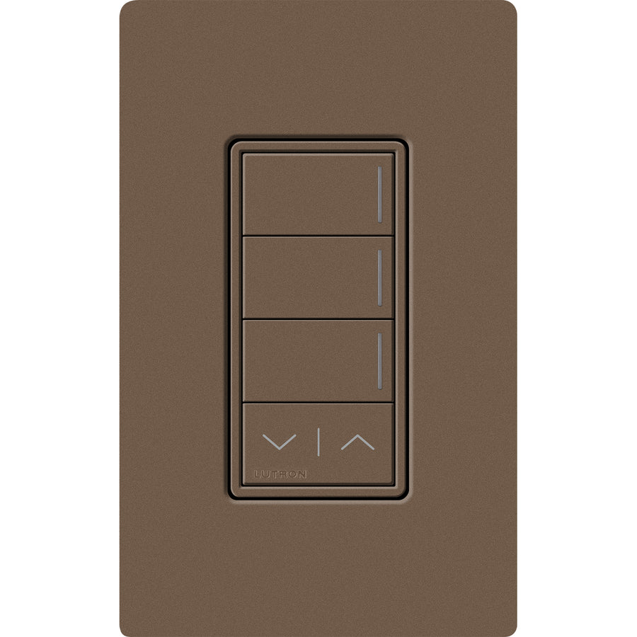 Lutron RadioRA 3 Sunnata RF 3-Button Keypad, Raise/Lower, 120-277V, Espresso, RRST-W3RL-EP