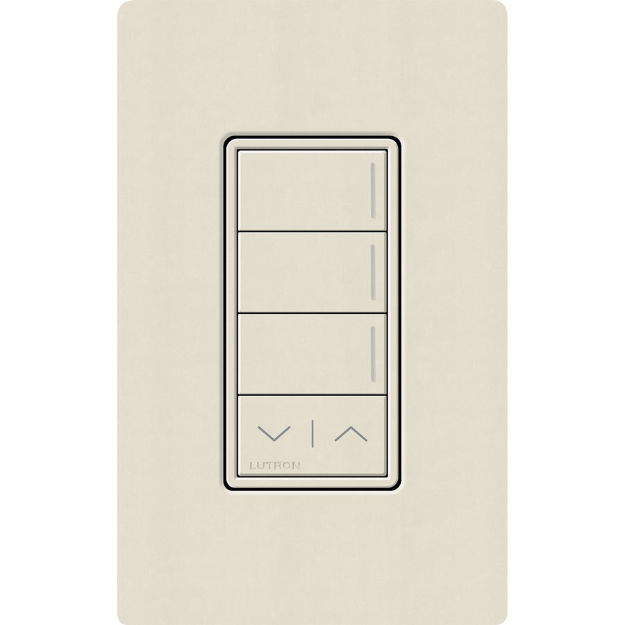 Lutron RadioRA 3 Sunnata RF 3-Button Keypad, Raise/Lower, 120-277V, Pumice, RRST-W3RL-PM