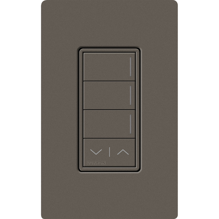 Lutron RadioRA 3 Sunnata RF 3-Button Keypad with Raise/Lower, 120-277V, Truffle, RRST-W3RL-TF