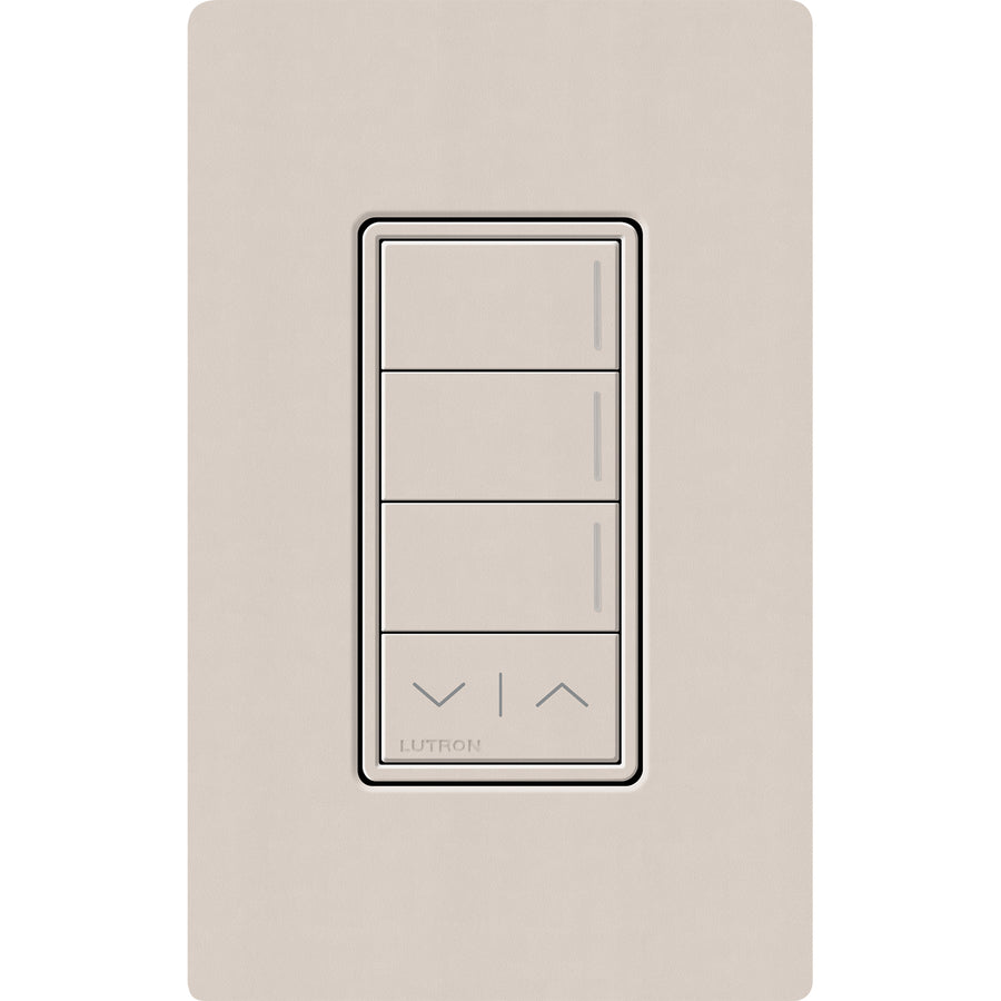 Lutron RadioRA 3 Sunnata RF 3-Button Keypad with Raise/Lower, 120-277V, Taupe, RRST-W3RL-TP