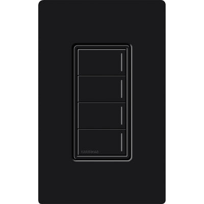 Lutron RadioRA 3 Sunnata RF 4-Button Keypad, 120-277V, Black, RRST-W4B-BL