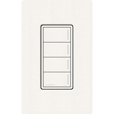 Lutron RadioRA 3 Sunnata RF 4-Button Keypad, 120-277V, Brilliant White, RRST-W4B-BW