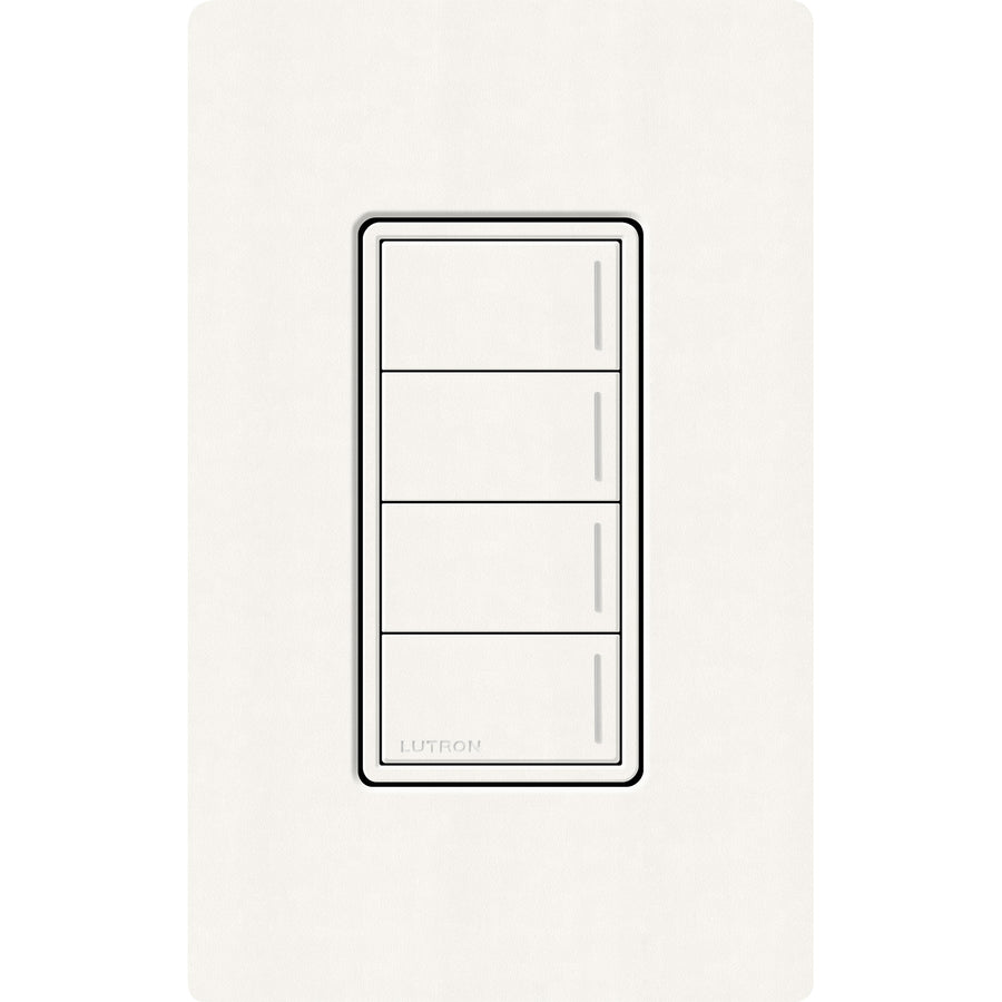 Lutron RadioRA 3 Sunnata RF 4-Button Keypad, 120-277V, Brilliant White, RRST-W4B-BW