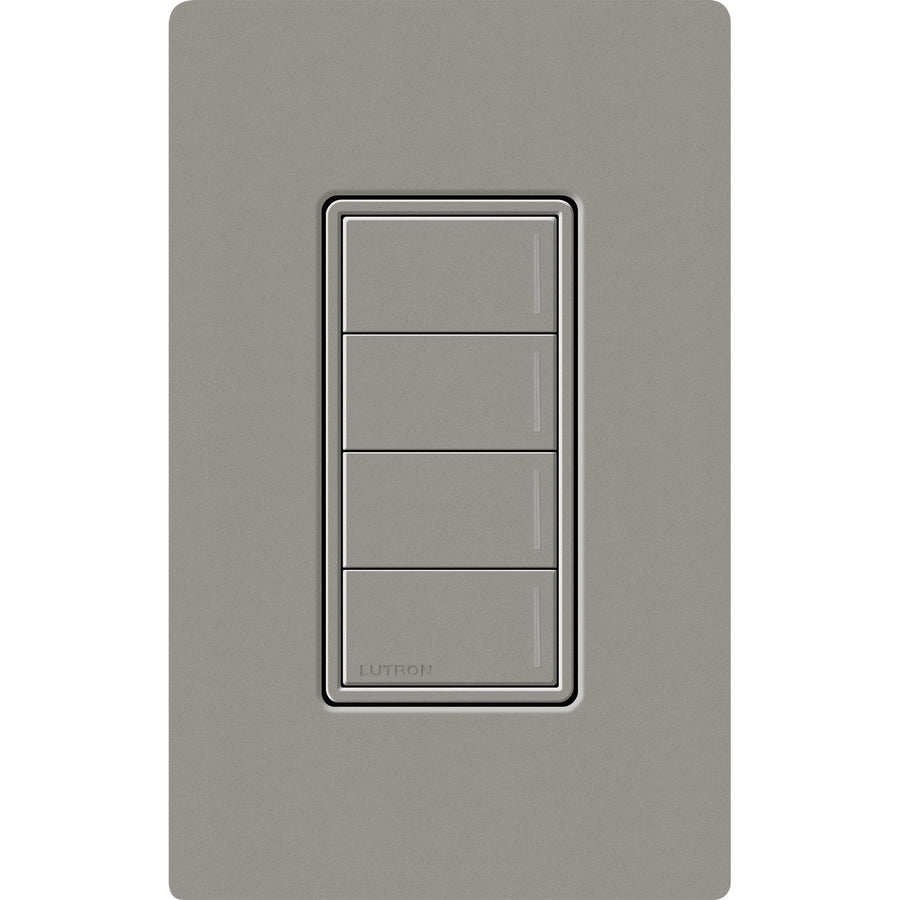 Lutron RadioRA 3 Sunnata RF 4-Button Keypad, 120-277V, Clear Connect Type X, Cobble Stone, RRST-W4B-CS