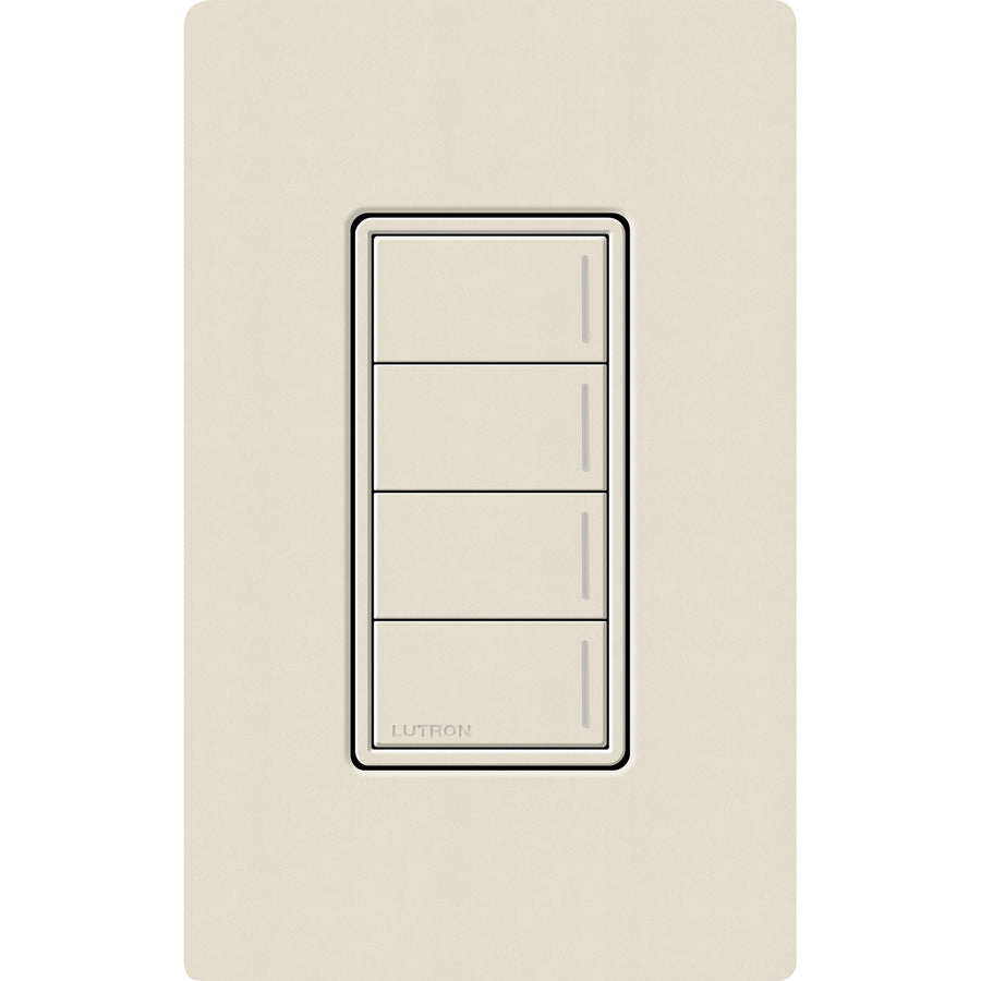 Lutron RadioRA 3 Sunnata RF 4-Button Keypad, 120-277V, Clear Connect Type X, Pumice, RRST-W4B-PM