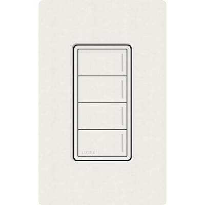 Lutron RadioRA 3 Sunnata RF 4-Button Keypad, 120-277V, Clear Connect Type X, Architectural White, RRST-W4B-RW