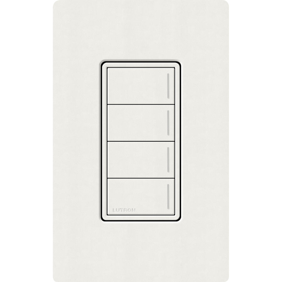 Lutron RadioRA 3 Sunnata RF 4-Button Keypad, 120-277V, Clear Connect Type X, Architectural White, RRST-W4B-RW