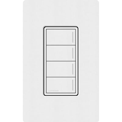 Lutron RadioRA 3 Sunnata RF 4-Button Keypad, 120-277V, Clear Connect Type X, Snow White, RRST-W4B-SW