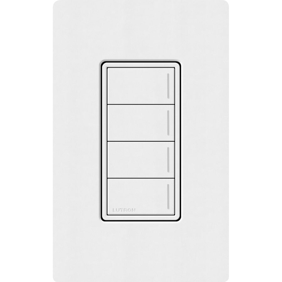 Lutron RadioRA 3 Sunnata RF 4-Button Keypad, 120-277V, Clear Connect Type X, Snow White, RRST-W4B-SW