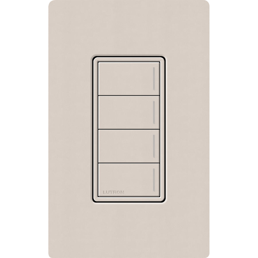 Lutron RadioRA 3 Sunnata RF 4-Button Keypad, 120-277V, Clear Connect Type X, Taupe, RRST-W4B-TP