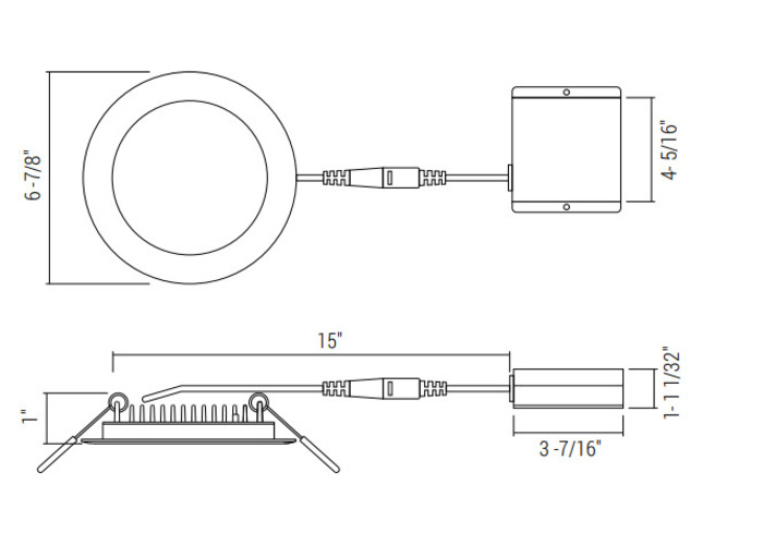 Elite Lighting 6 Inch Round Slim LED Fixture RL675-1100L-DIMTR120-CCT-WH