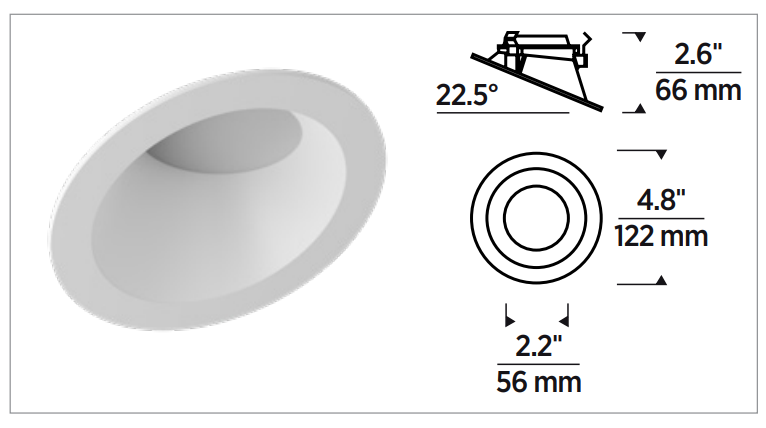 Element Lighting VERSE™ 3" Sloped Round Trim LED Wall Wash 2 packs   V3RDSWH