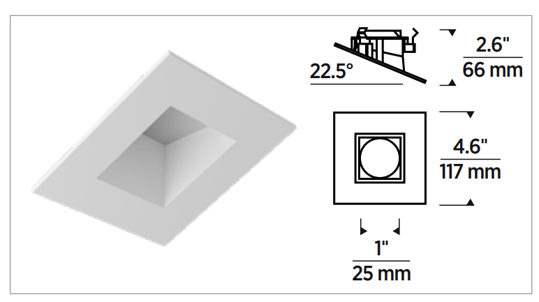 Element Lighting VERSE™ 3" Slope Square Trim LED Wall Wash 2 packs   V3SDSWH