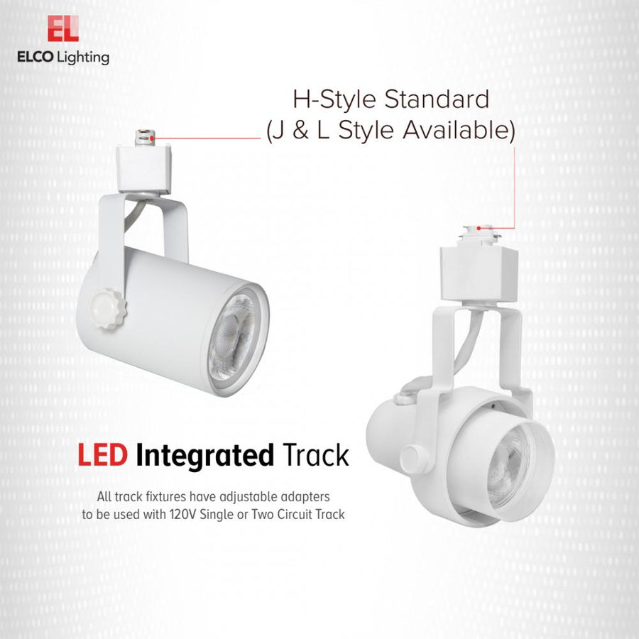 Elco Lighting Tiggap Track Fixture, 13W, 3000K, 38° Beam, Dimmable, White, ET62830DW